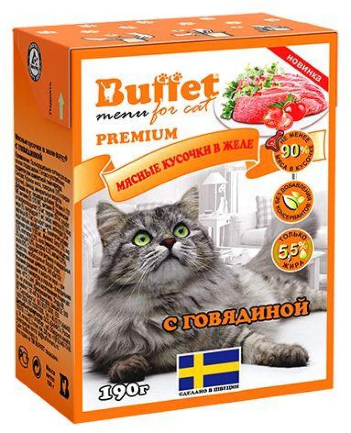 Консервы Buffet для кошек говядина желе 190гр