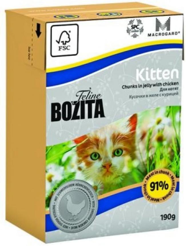 Консервы Bozita Feline Kitten для котят курица желе 190гр