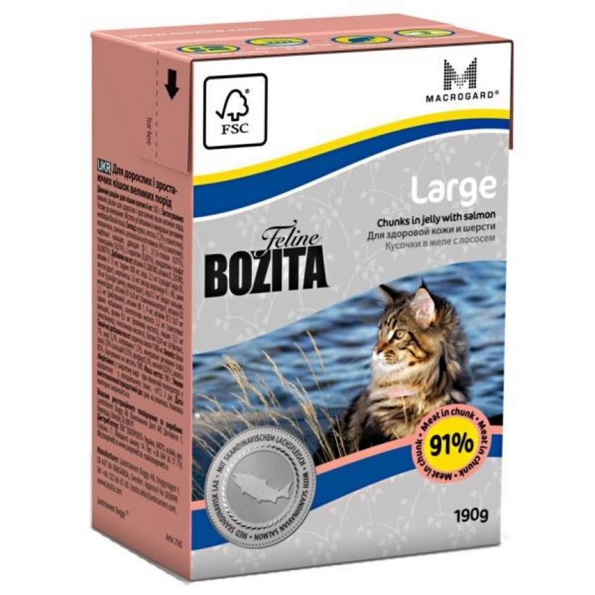 Консервы Bozita Feline Large для крупных кошек лосось желе 190гр