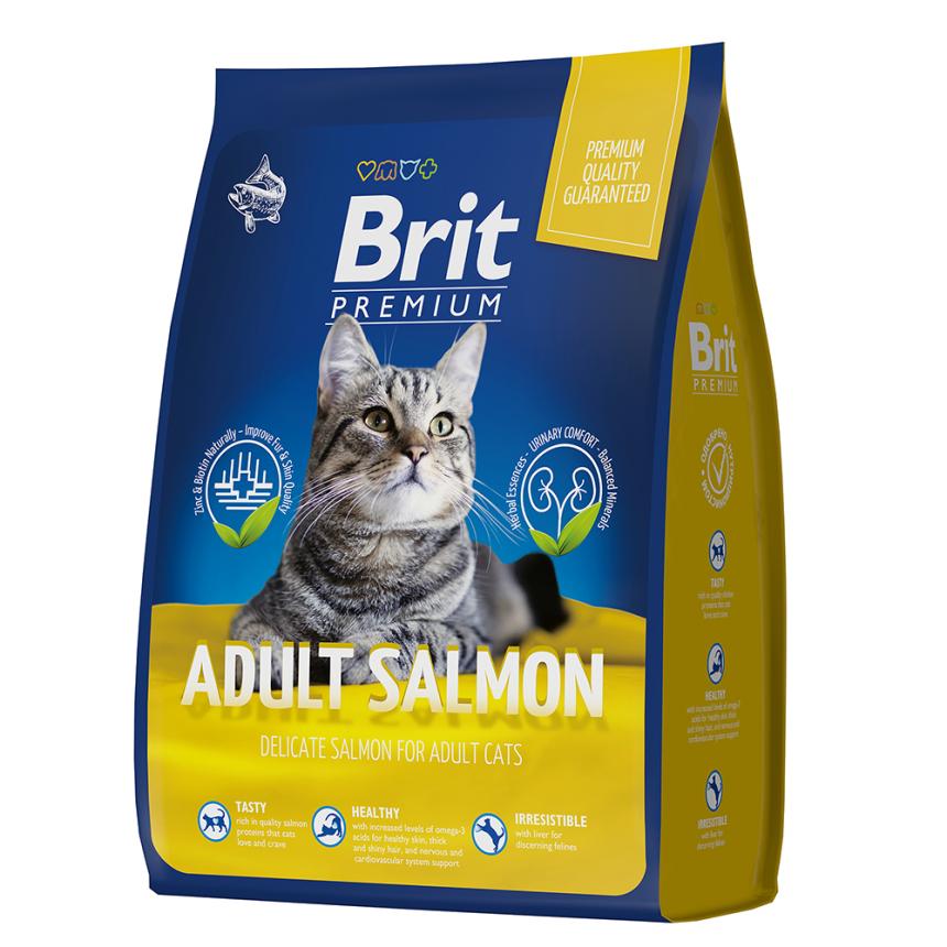 Сухой корм Brit Premium Adult для кошек лосось 400гр