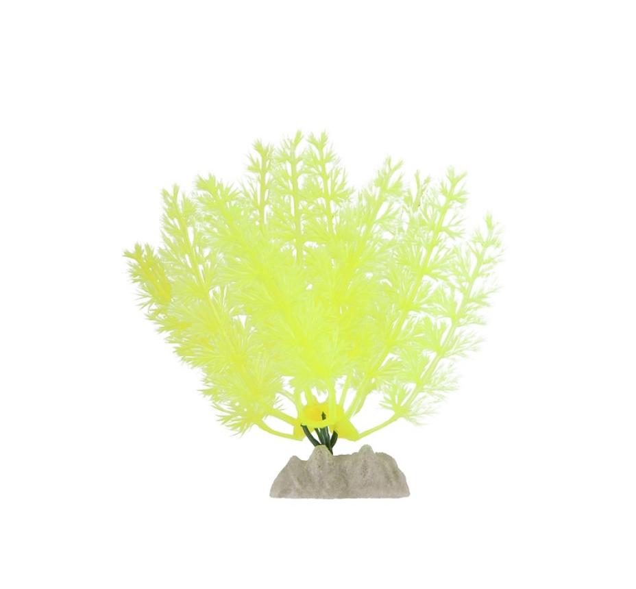 Растение искусственное GloFish флуоресцентное желтое 13см