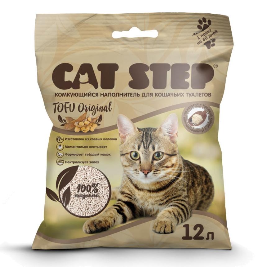 Наполнитель Cat Step Tofu Original для кошек растительный комкующийся 6л