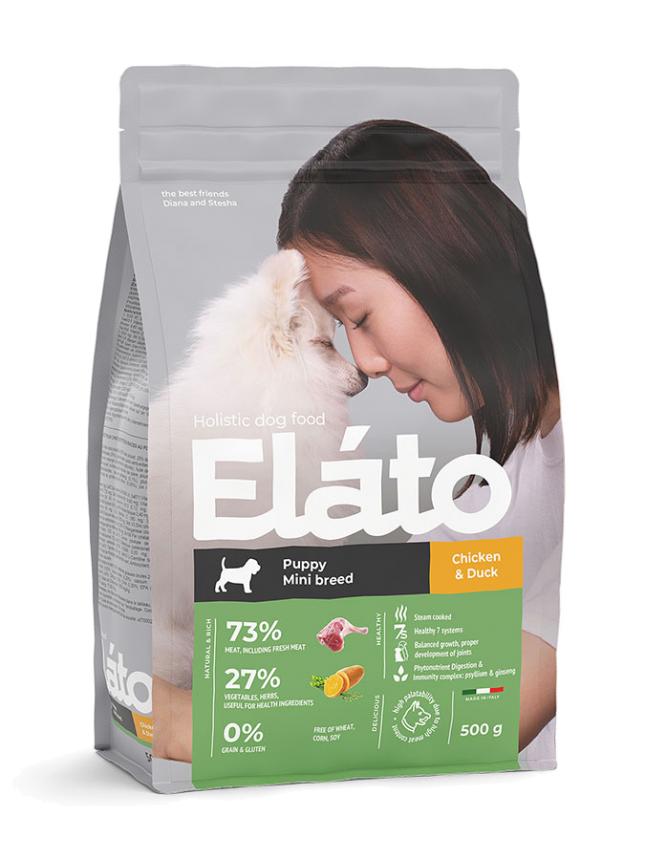 Сухой корм Elato Holistic Puppy Mini для щенков курица, утка 2кг