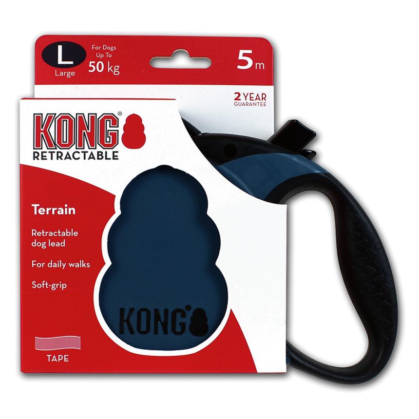 Рулетки Kong Terrain L для собак до 50кг, 5м лента синяя