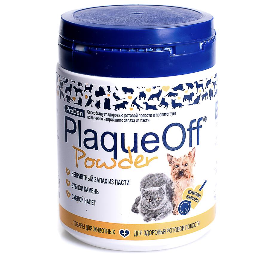 Кормовая добавка PlaqueOff ProDen для собак и кошек, профилактика зубного камня 180гр