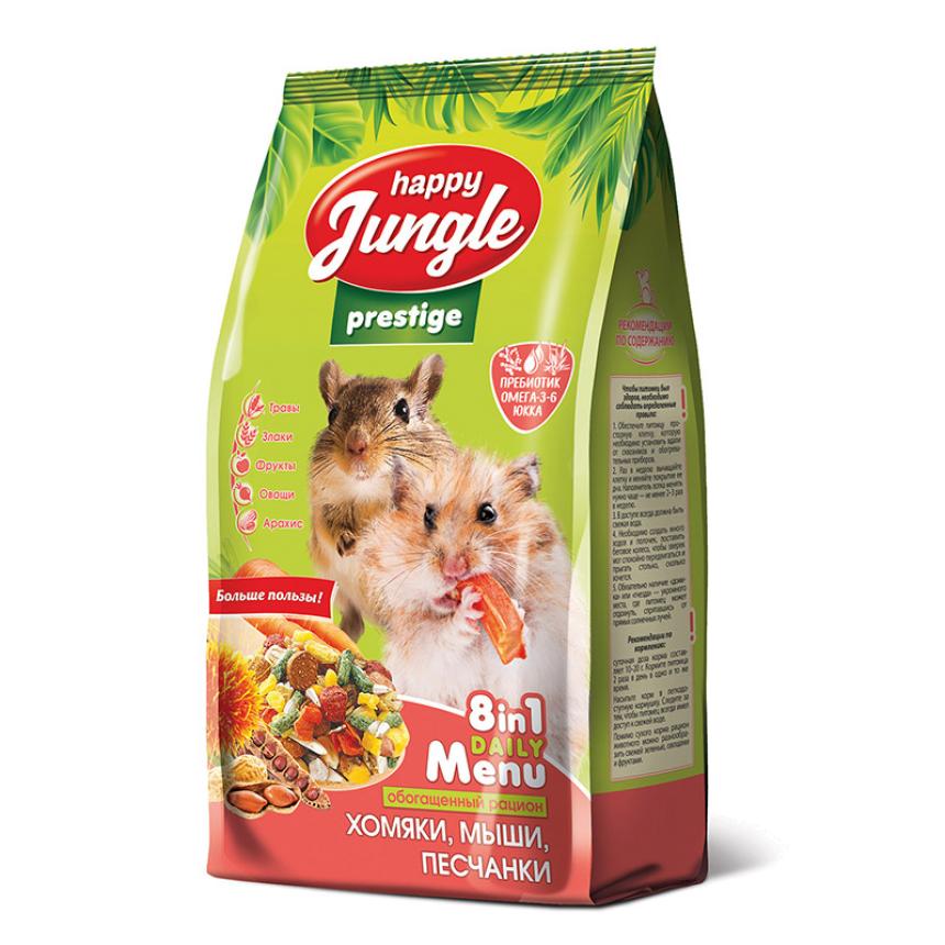 Корм Happy Jungle Prestige для хомяков, мышей, песчанок 500гр