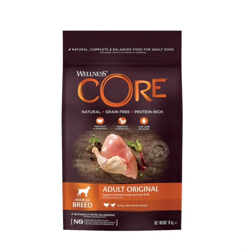 Сухой корм Core для средних собак индейка/курица 10кг