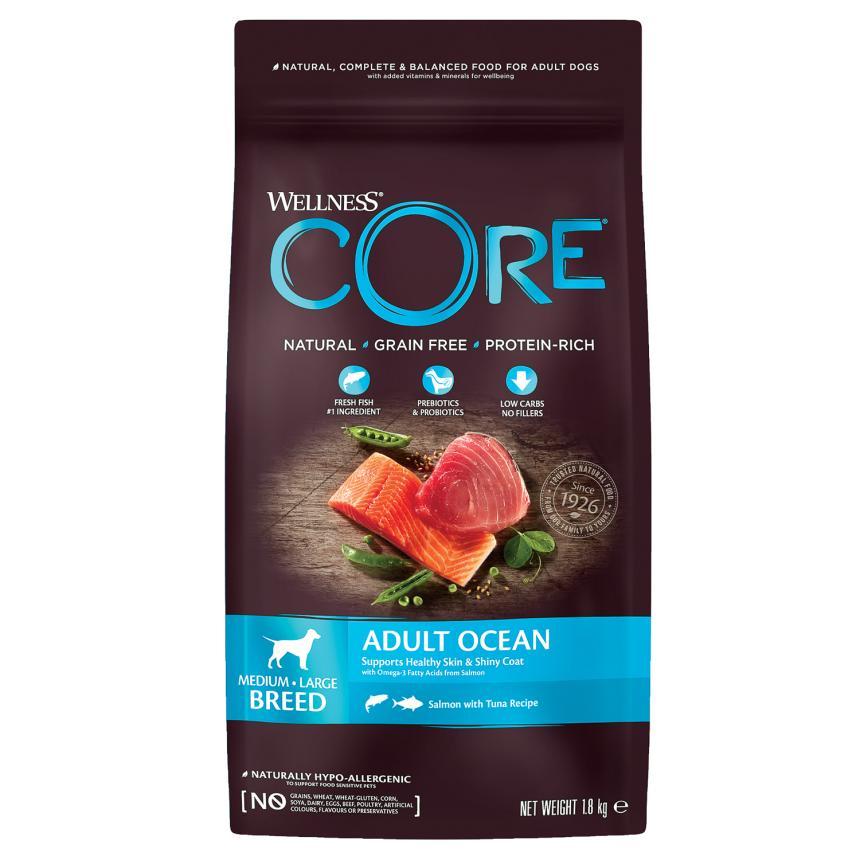 Сухой корм Core для собак средних и крупных пород лосось/тунец 1,8кг
