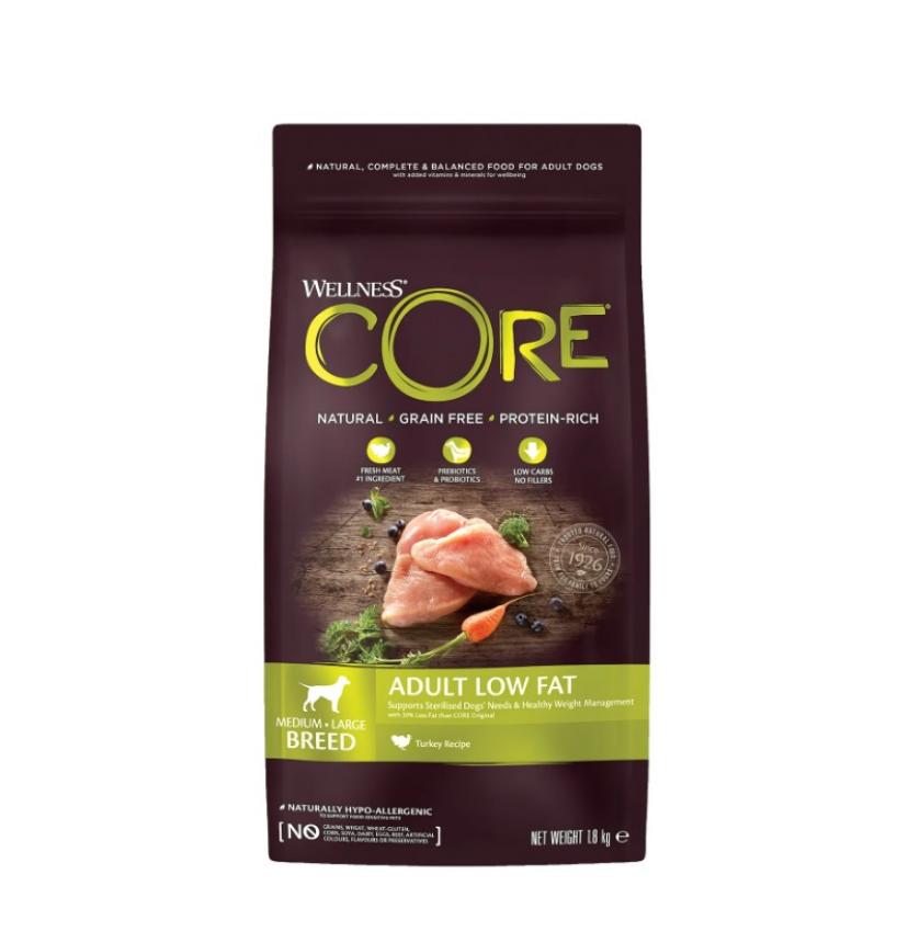 Сухой корм Core Low Fat для собак средних и крупных пород индейка/курица 1,8кг