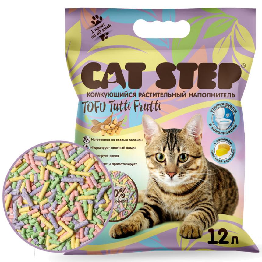 Наполнитель Cat Step Tofu Tutti Frutti для кошек растительный комкующийся 12л