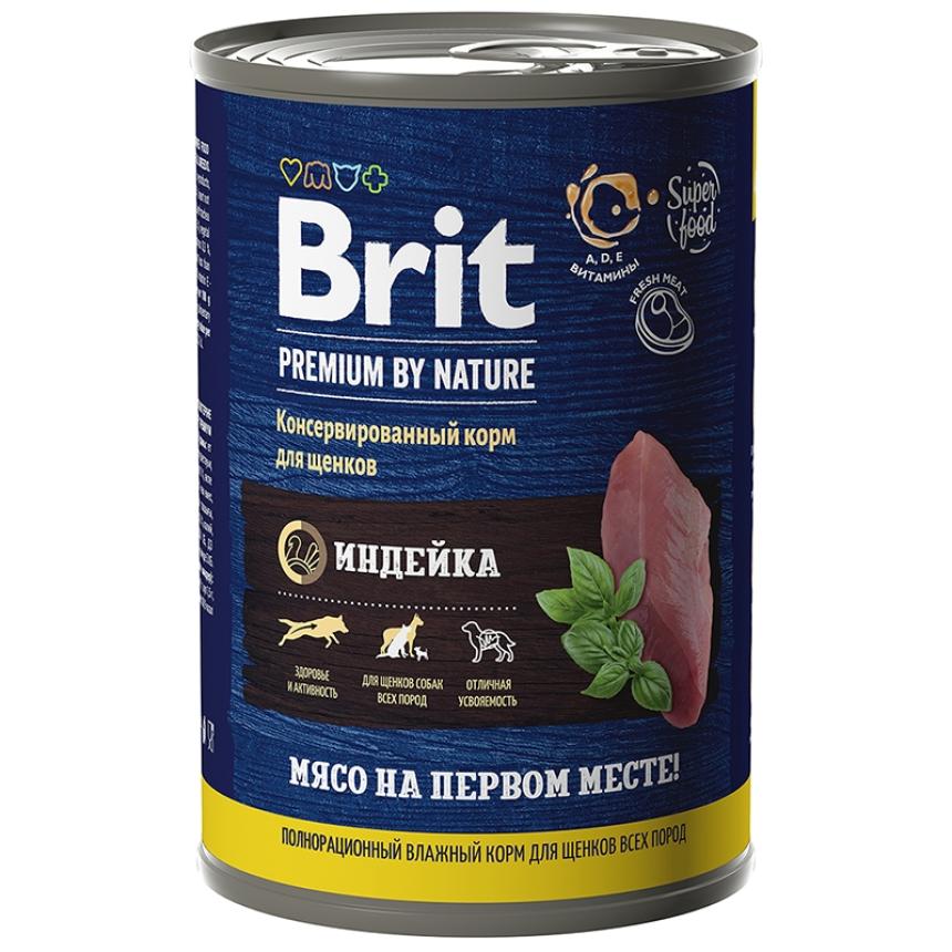 Консервы Brit Premium by Nature для щенков, индейка 410гр