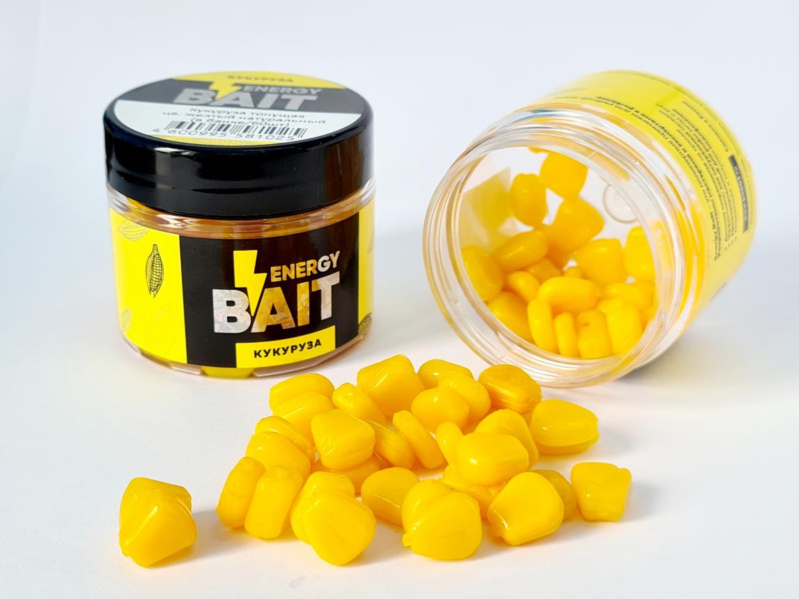 Приманка Energy Bait кукуруза плавающая, арматизированная, желтый натуральный