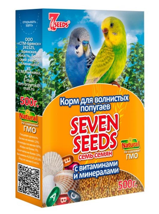 Корм Seven Seeds для волнистых попугаев, витамины/минералы 500гр