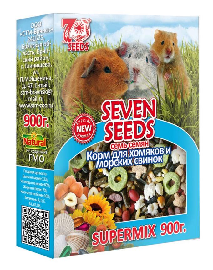 Корм Seven Seeds Супермикс для морских свинок и хомяков 900гр