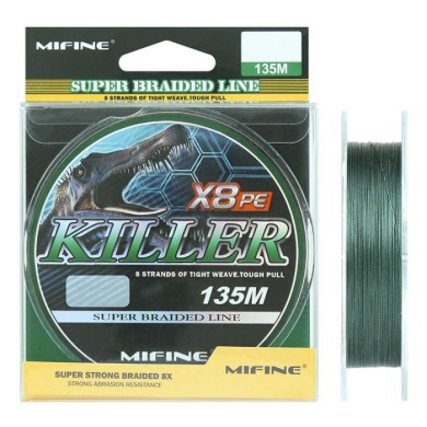 Шнур Mifine Killer X8PE 135м 0,16мм зеленый