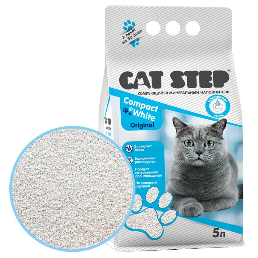 Наполнитель Cat Step Compact White Original для кошек комкующийся 5л