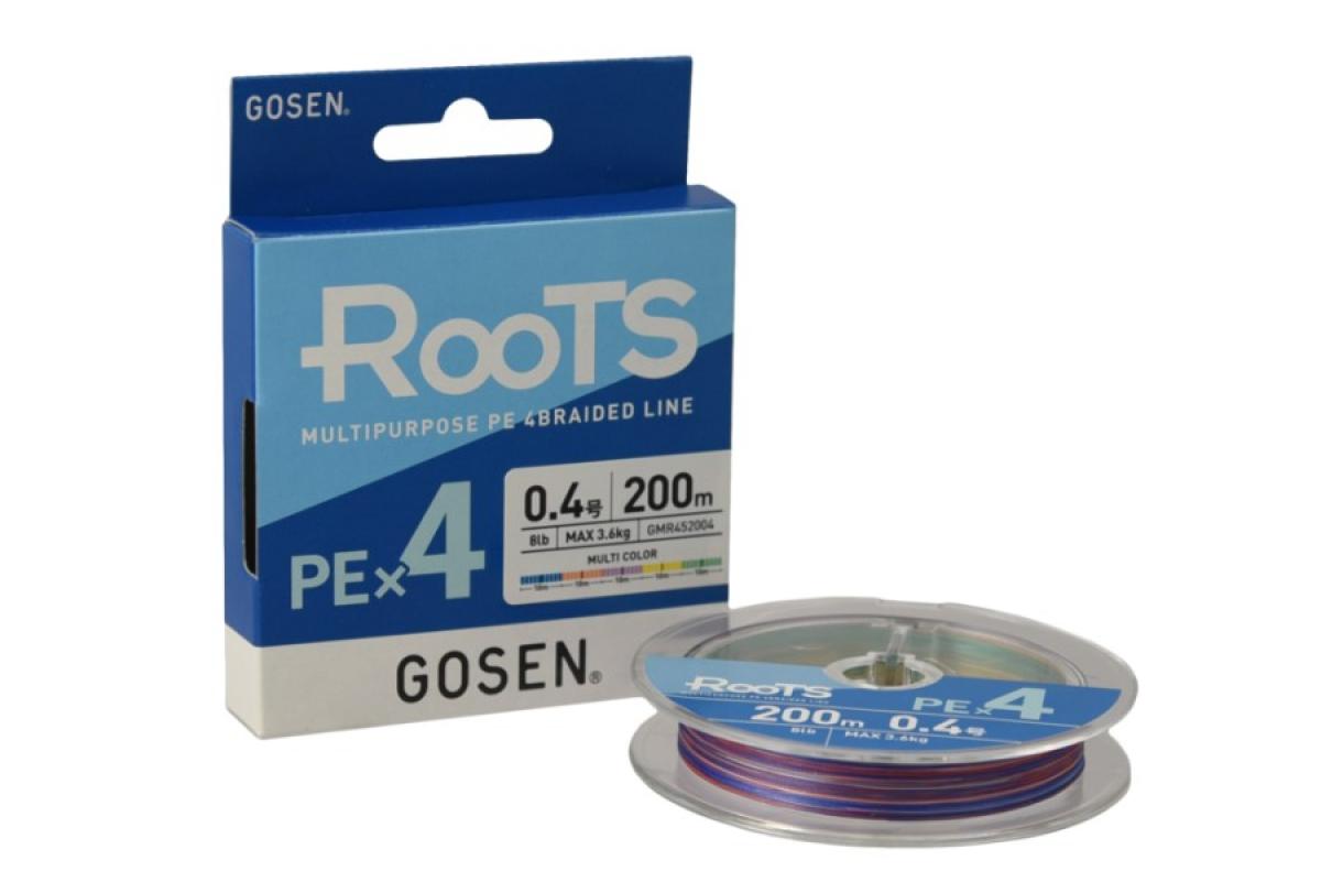 Шнур Gosen Roots PE X4 200м 0,4 Multi Color