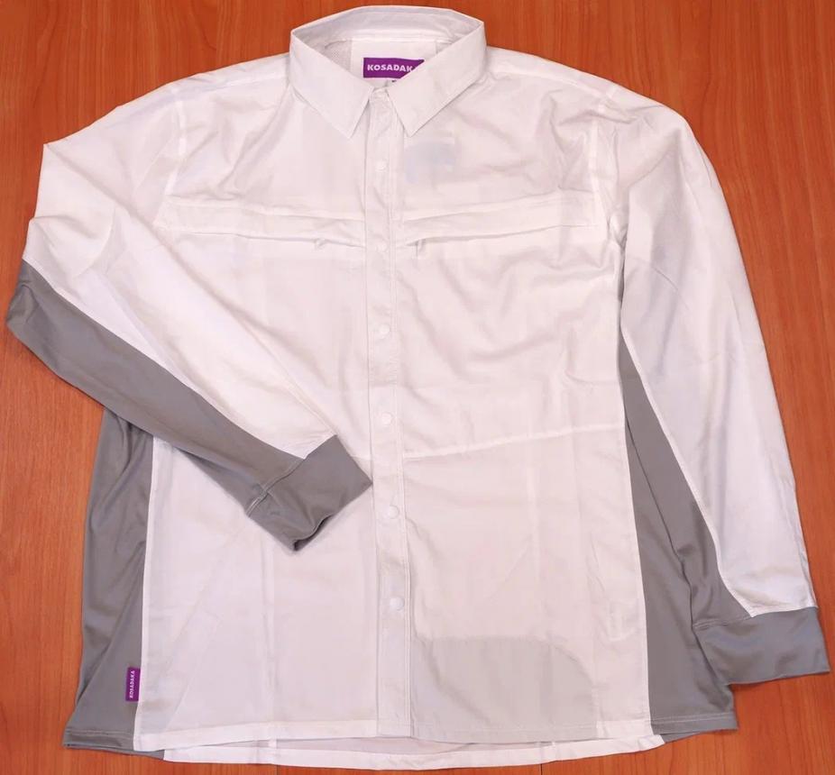 Рубашка Kosadaka Ice Silk Sunblock с карманами, UV защита, L белый