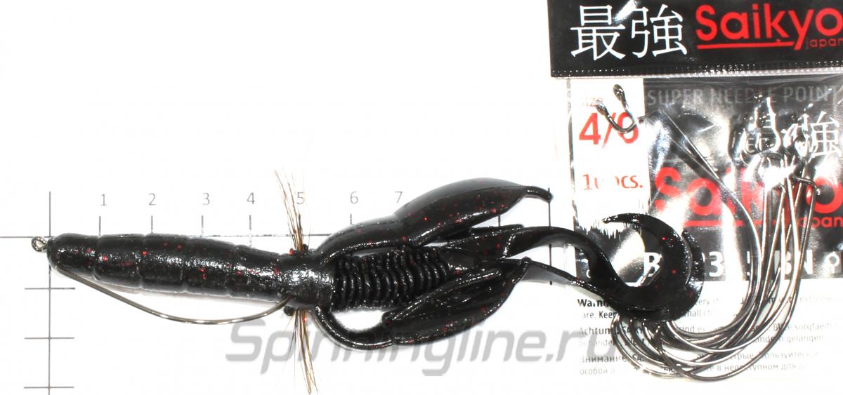Приманка Bys Craw Portly 5.3" black/blue 141B - фотография оснащения приманок 1