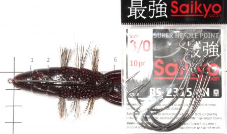 Bait Breath - Приманка Bys Shrimp 4.5" black/blue 141B - фотографии оснащения приманок