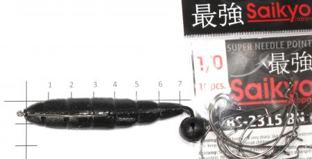 Bait Breath - Приманка Nami-Kyu 3.5" green pumpkin/black red 142 - фотографии оснащения приманок