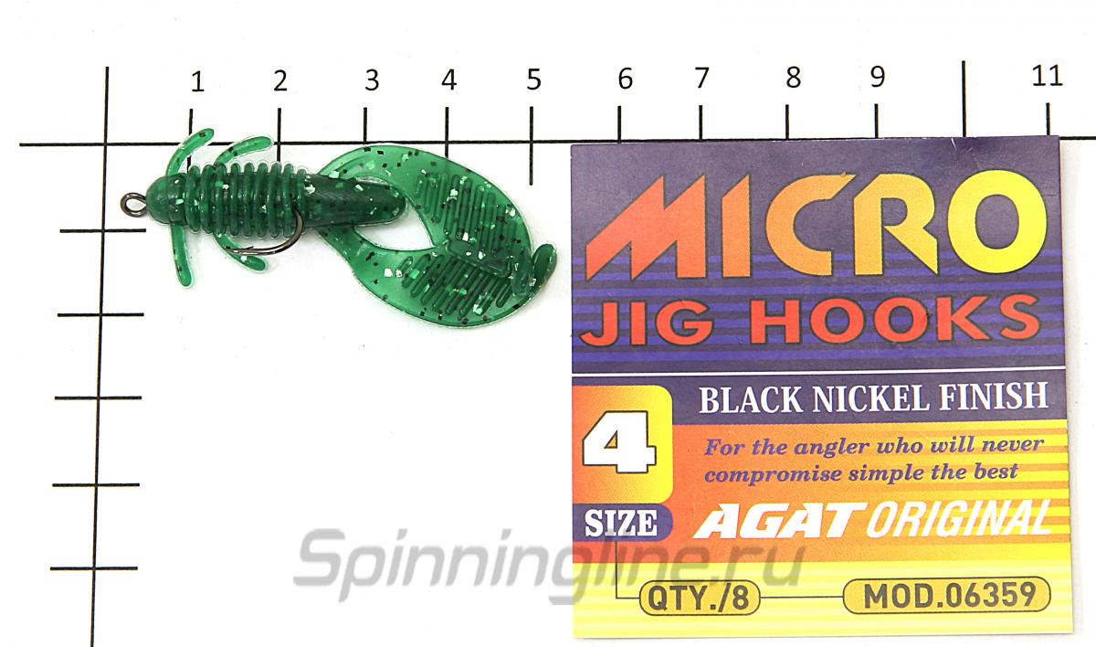 Приманка Reins AX Craw 2" Mini 419 Chart Pepper - фотография оснащения приманок 3