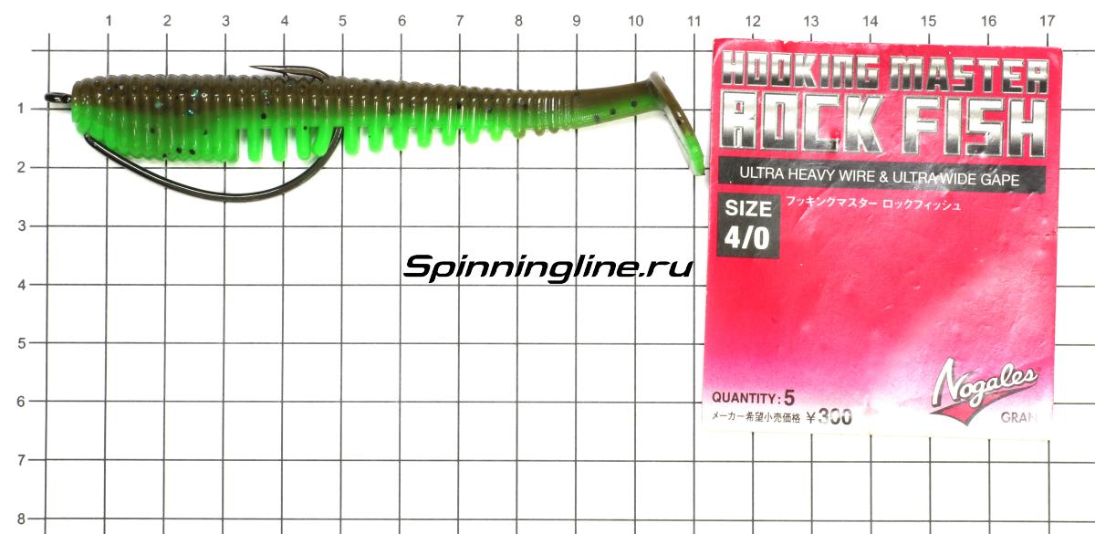 Приманка Pike Hunter Easy Shad 4" 026 Kiwi Green (UV) - фотография оснащения приманок 2