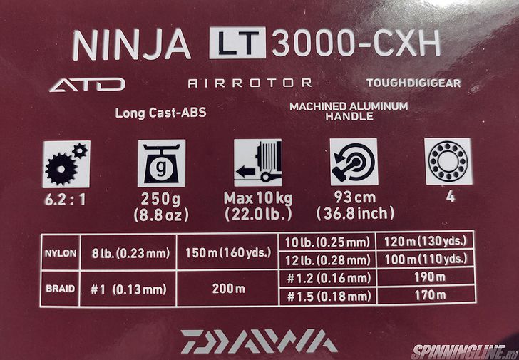  Изображение 2 : Обзор Daiwa Ninja 18 LT 3000-CXH 