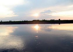 Закат на реке Чулым. рис 1